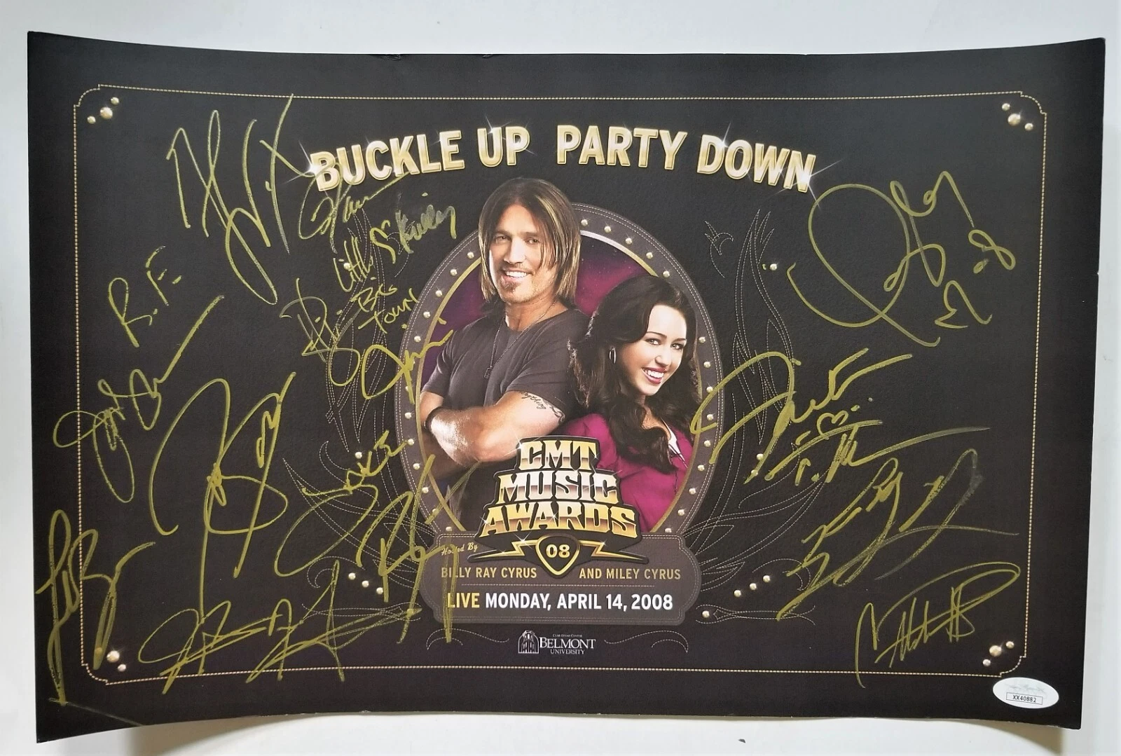 Taylor Swift Luke Bryan Carrie Underwood + SIGNED CMT 2008 Awards Poster JSA LOA