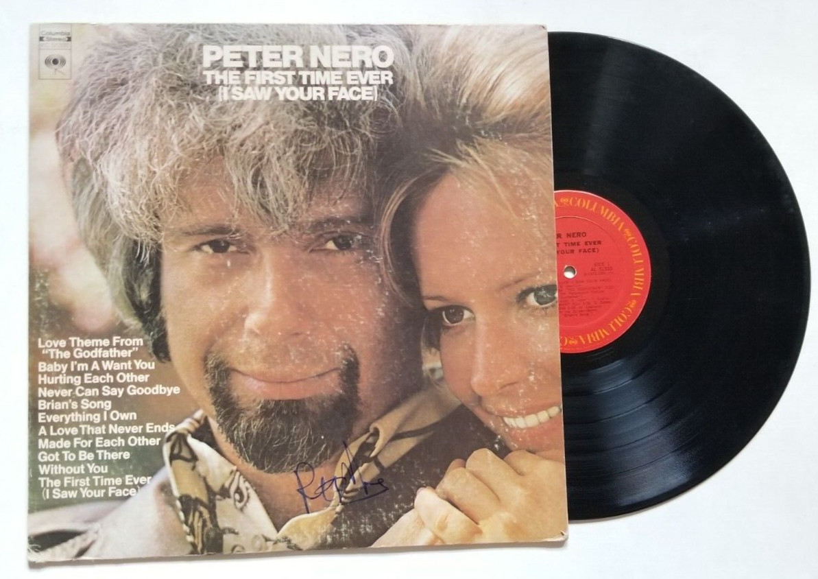 Peter Nero REAL SIGNED The First Time Ever (I Saw Your Face) Vinyl Record COA