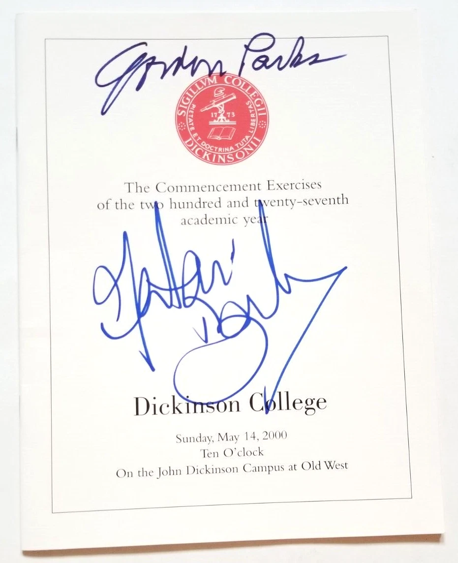 ANTONIO BANDERAS & GORDON PARKS SIGNED DICKINSON COLLEGE COMMENCE BOOK JSA COA COLLECTIBLE MEMORABILIA