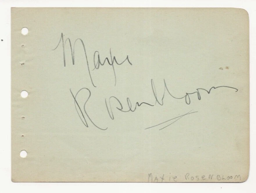 Maxie Rosenbloom boxer comedian REAL hand SIGNED Album Page JSA COA Autographed