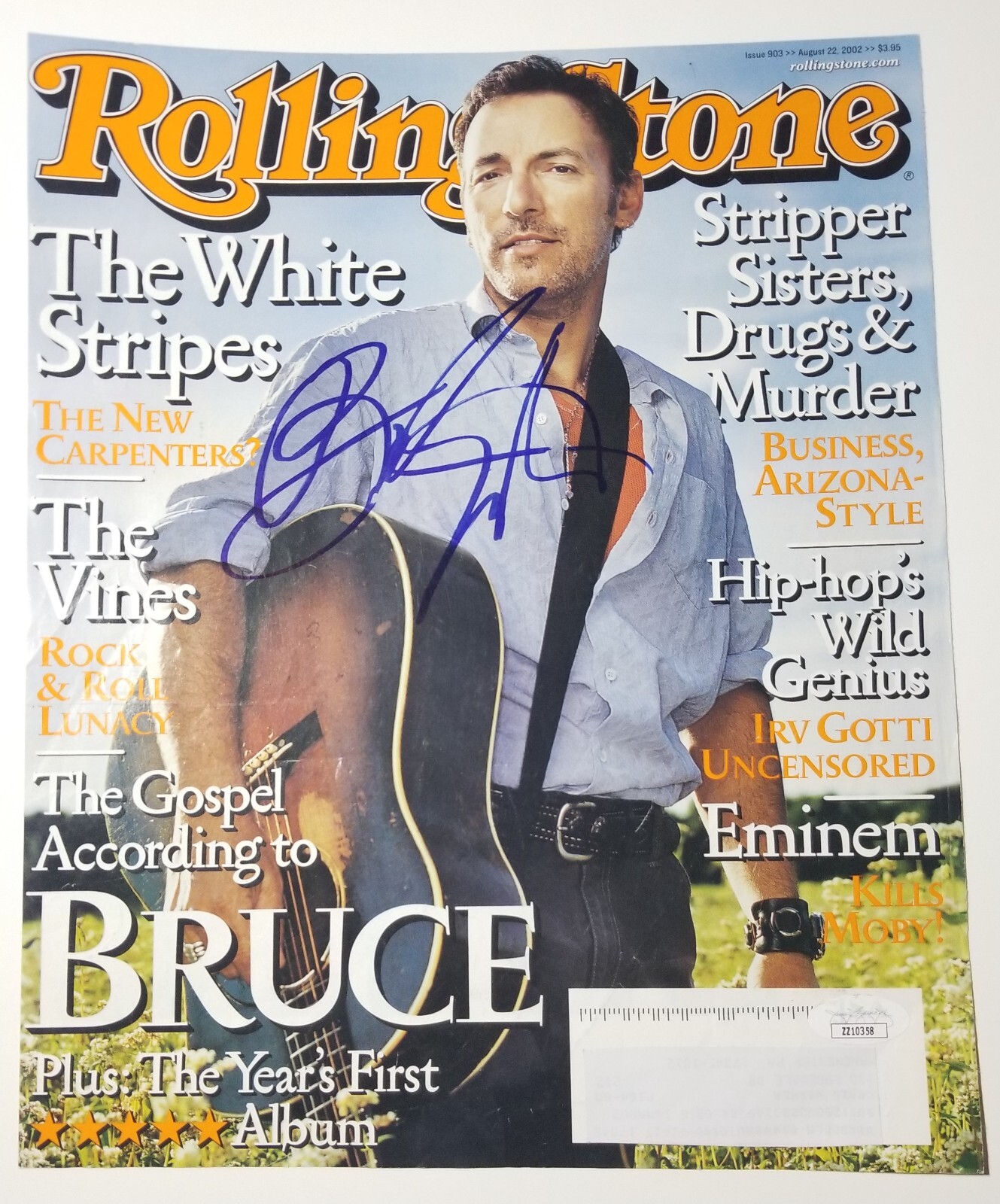 Bruce Springsteen SIGNED Rolling Stone Magazine Cover JSA LOA Autographed Proof