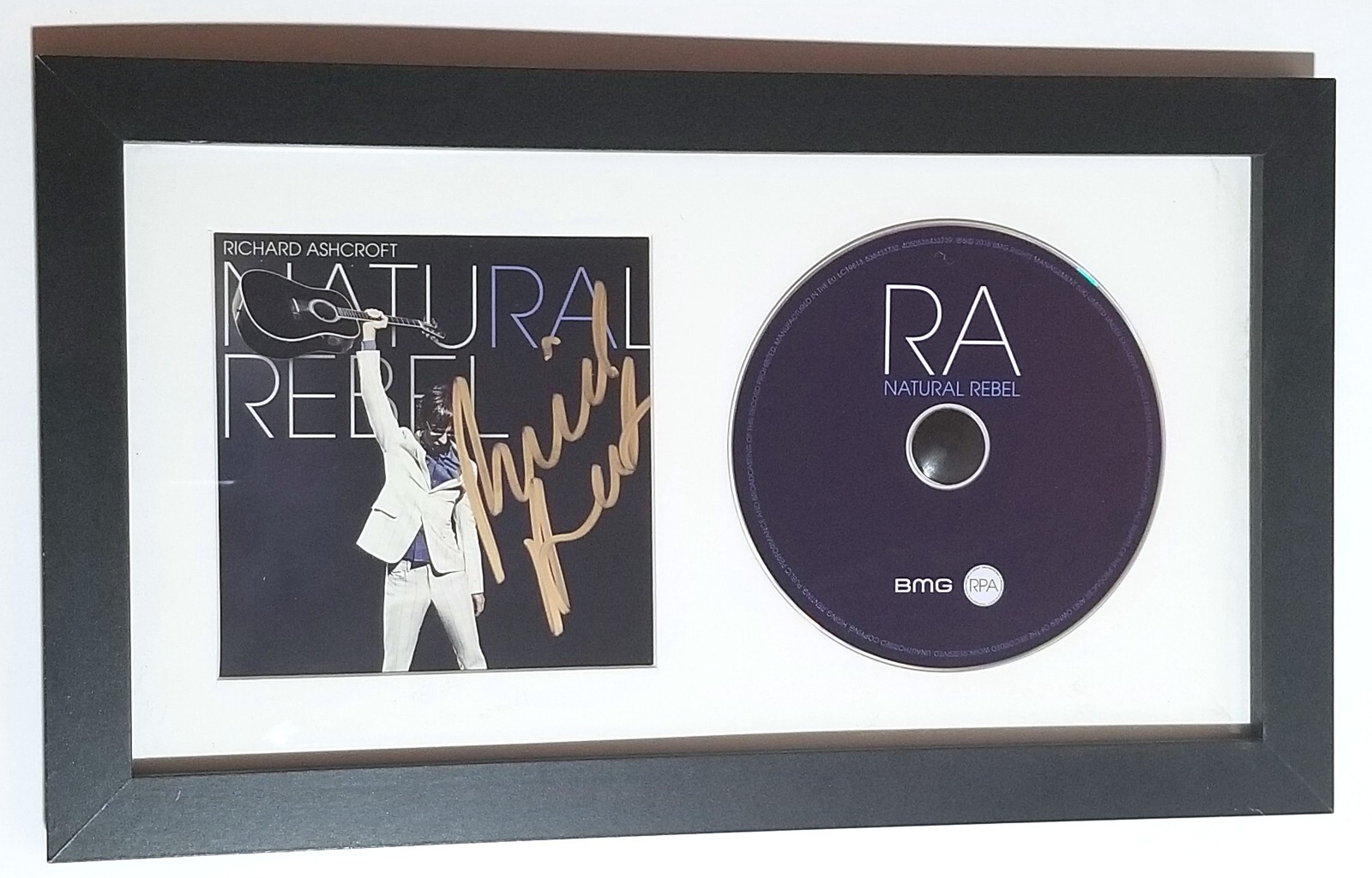 Richard Ashcroft of The Verve REAL SIGNED Natural Rebel CD Framed Display COA