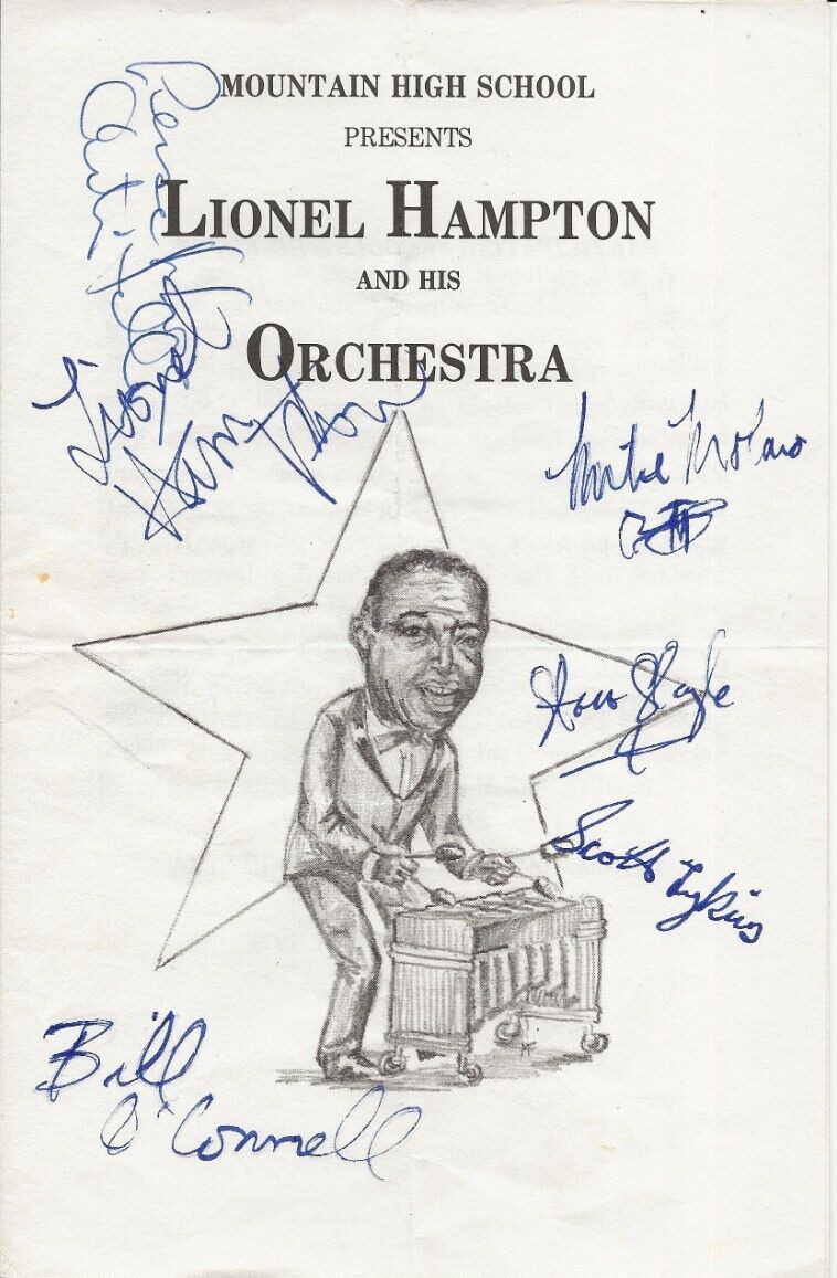 Lionel Hampton & Orchestra REAL hand SIGNED Show Advert COA Autographed