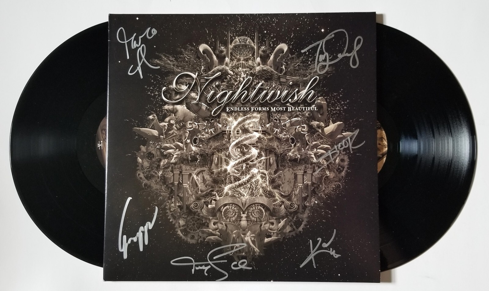 Nightwish REAL SIGNED Endless Forms Most Beautiful Vinyl Record COA Autographed