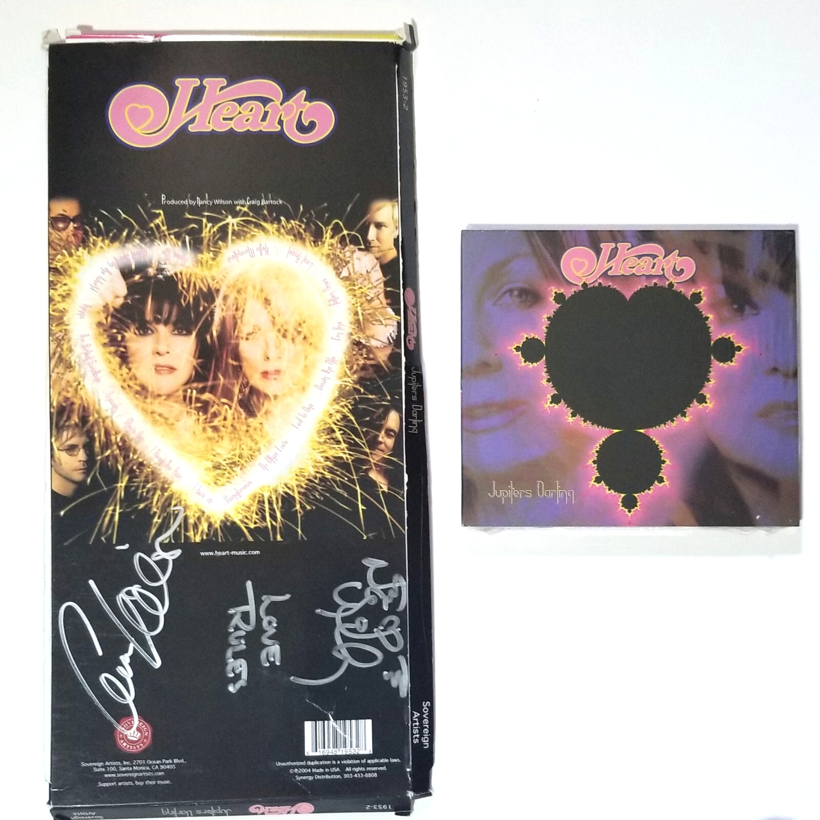 HEART band REAL SIGNED Jupiter's Darling CD Long Box JSA LOA Ann & Nancy Wilson