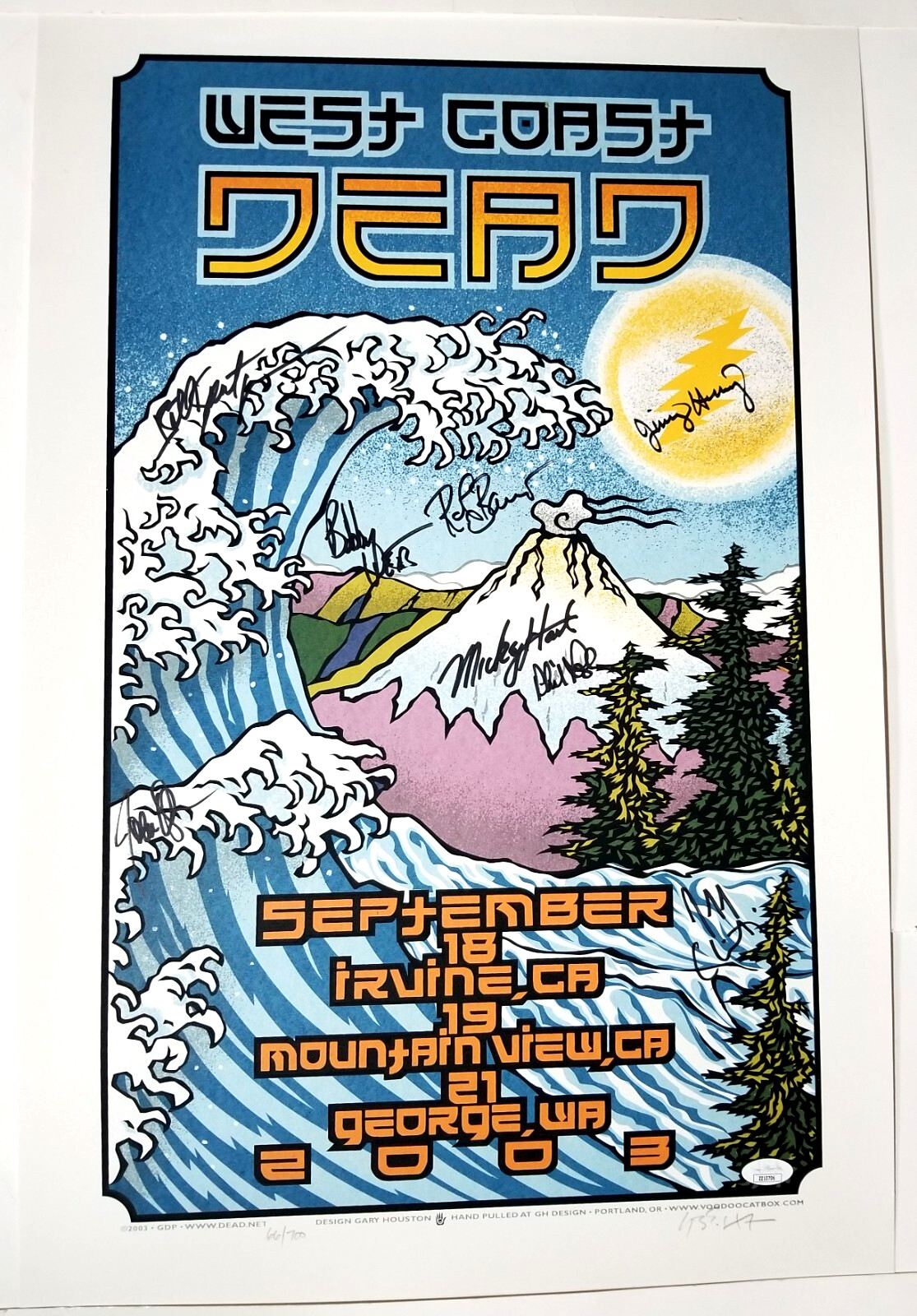 The Dead SIGNED Limited Edition Poster #66/700 JSA LOA Grateful Lesh Hart Weir