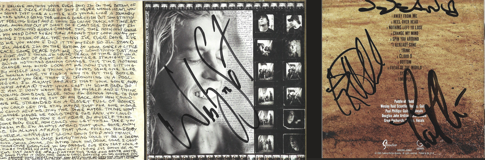 Puddle of Mudd REAL SIGNED Life On Display CD Cover #3 COA Autographed Scantlin