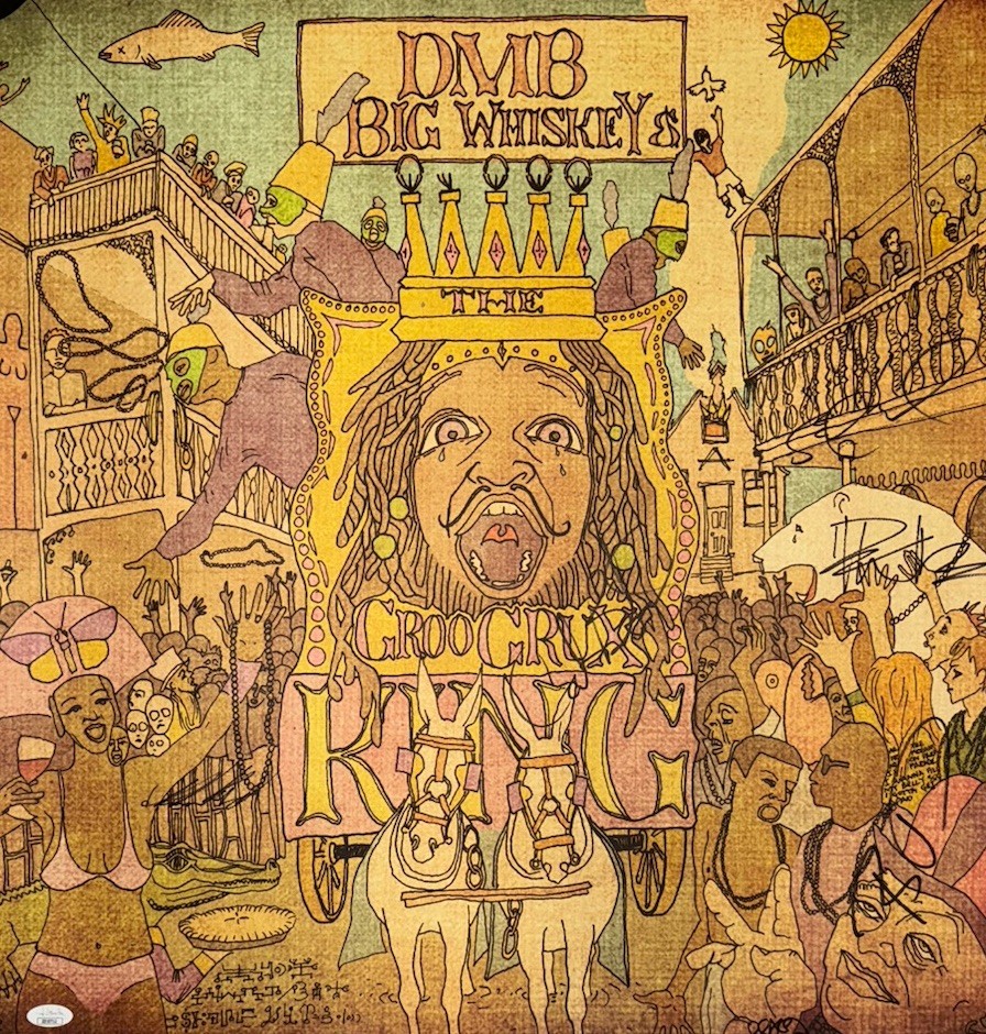 Dave Matthews Band REAL hand SIGNED Big Whiskey Litho Poster JSA LOA All 6 RARE