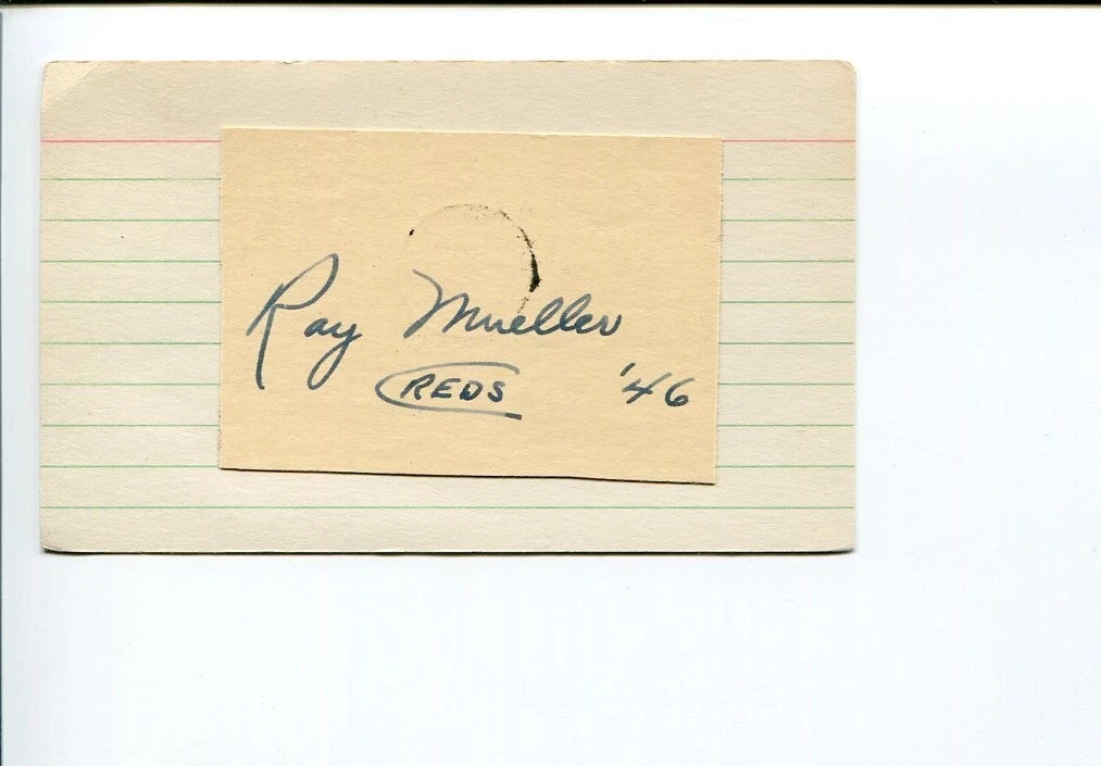 Ray Mueller Boston Bees Braves New York Giants Cincinnati Reds Signed Autograph
