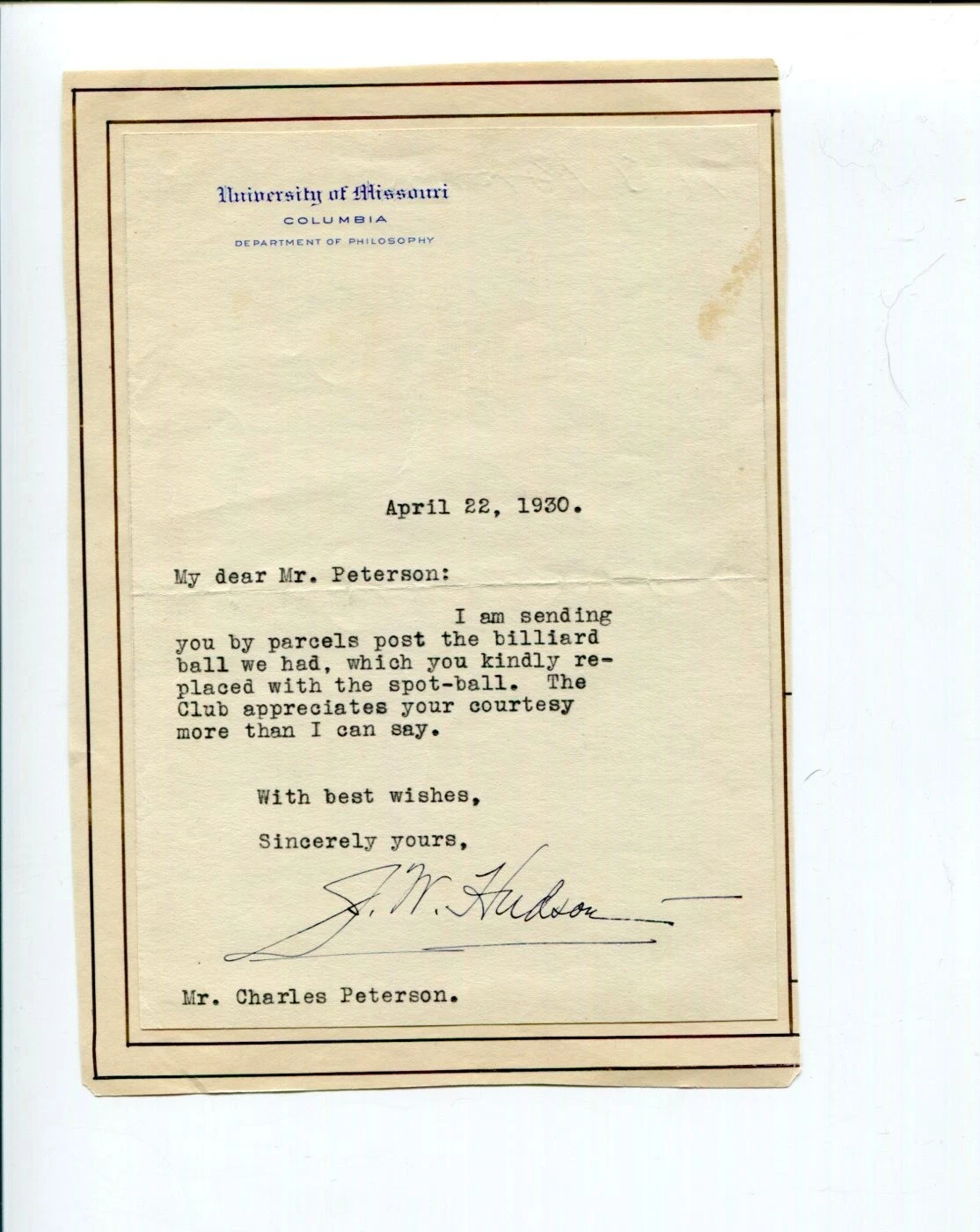 Jay William Hudson Philosophy Author Signed Autograph TSL