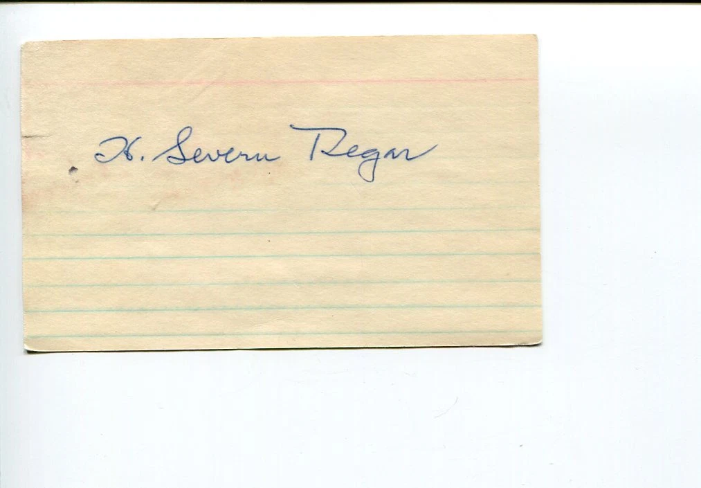 H Severn Regar Ornithologist Vice President Audubon Club Signed Autograph
