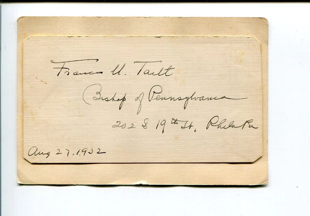 Francis Marion Taitt Episcopal Bishop Pennsylvania South Dakota Signed Autograph