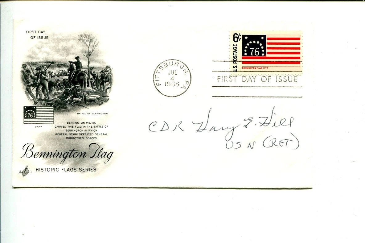 Harry Edward Hill WWII Fighter Pilot War Ace Navy USN DFC Signed Autograph FDC