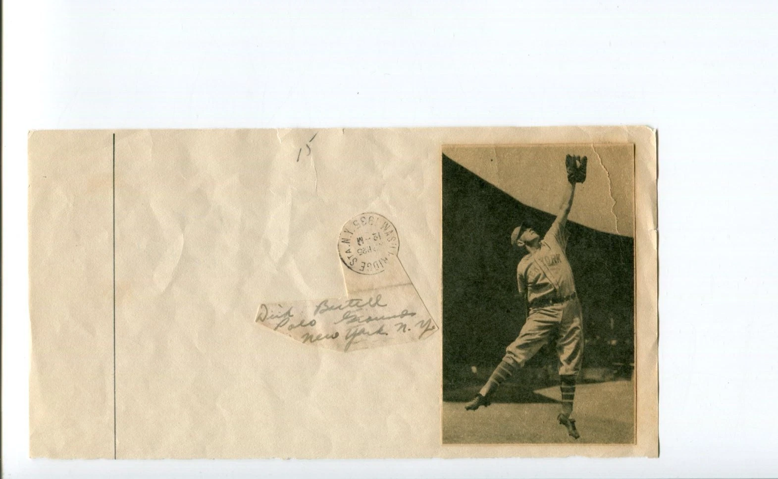 Dick Bartell 1930s New York Giants Philadelphia Phillies Signed Autograph