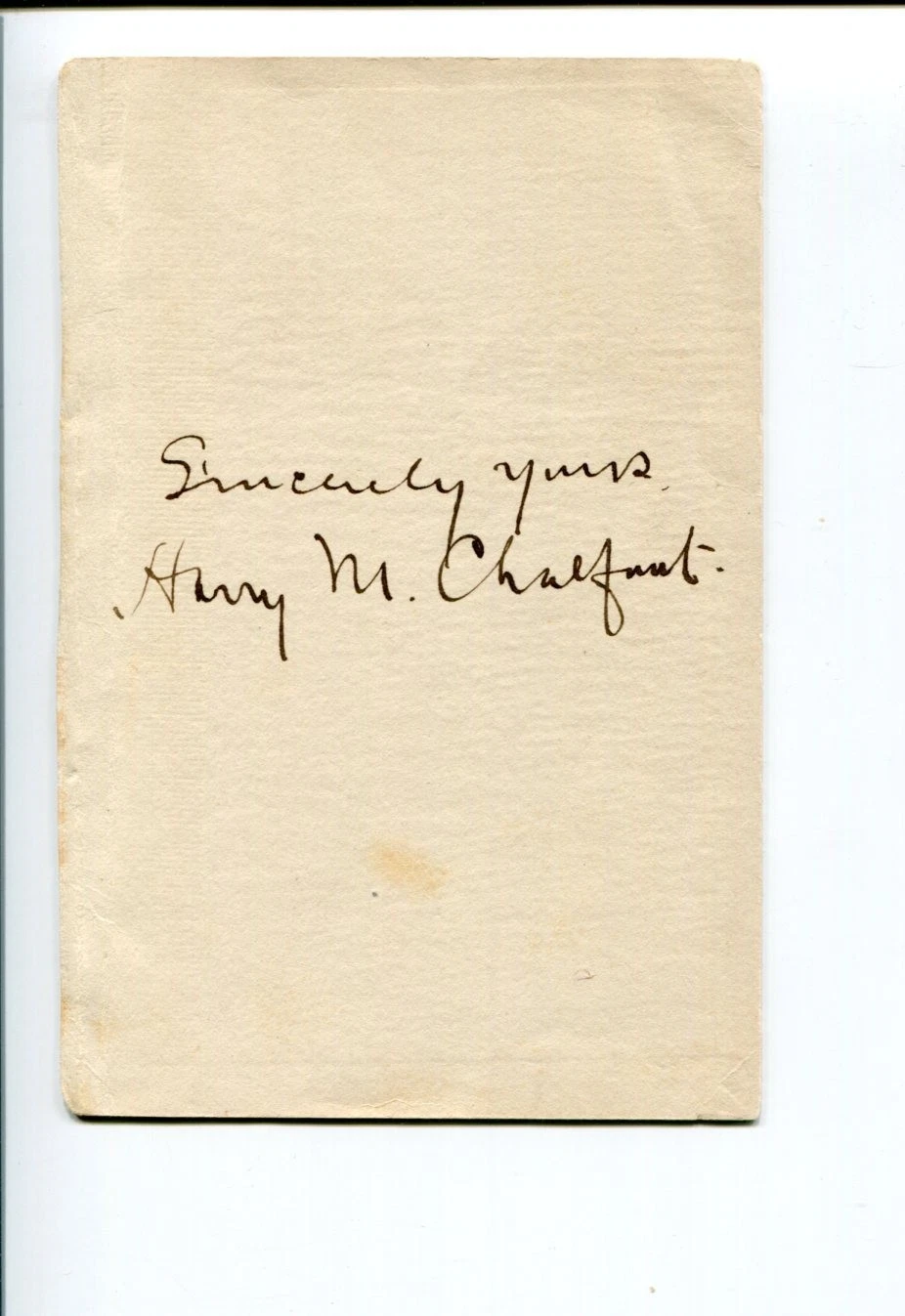 Harry Malcolm Chalfant Author Clergy Signed Autograph