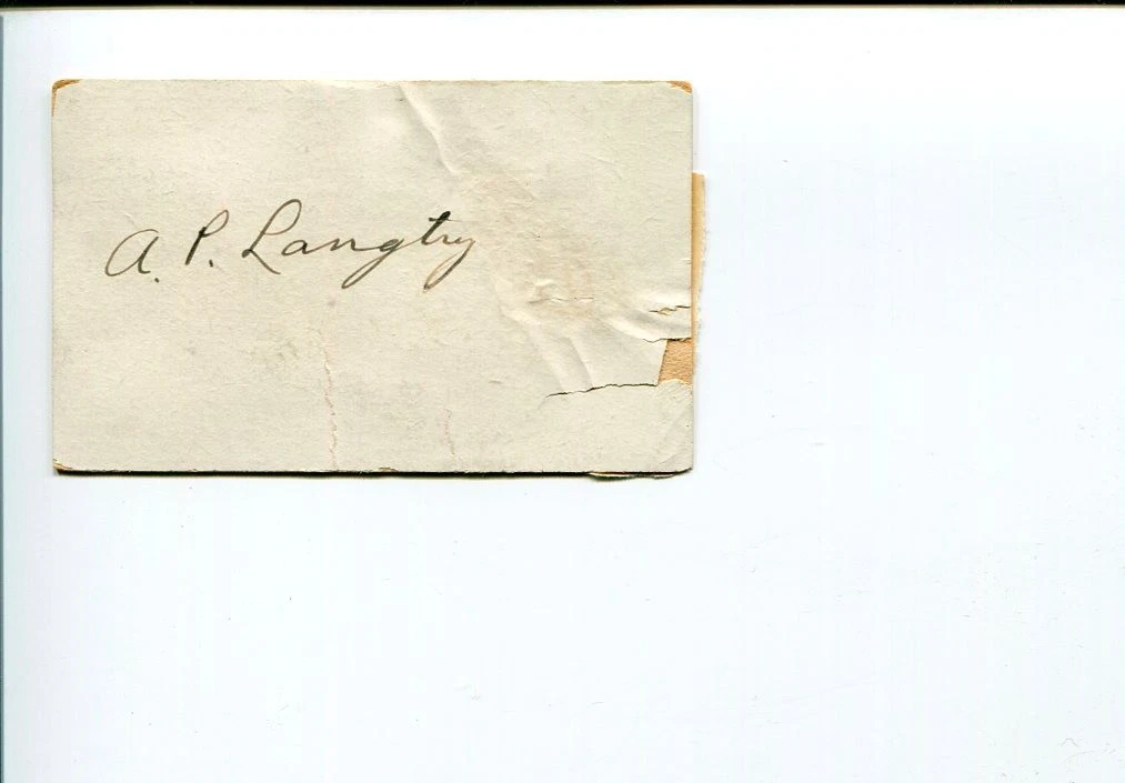 Albert P. Langtry Massachusetts Secretary of the Commonwealth Signed Autograph