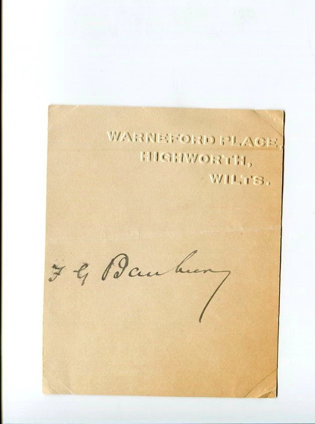 Frederick Banbury Baron Great Northern Railway Chairmen Signed Autograph