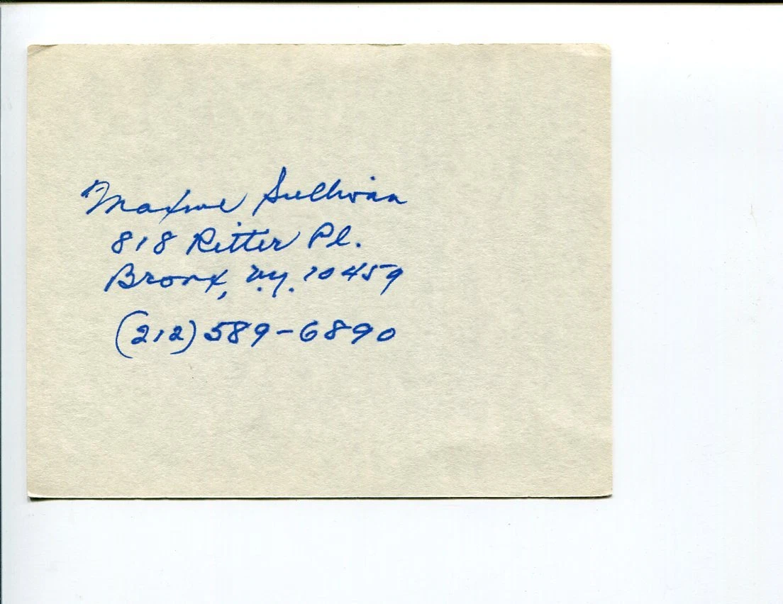 Maxine Sullivan Deceased Jazz Big Band Hall Of Fame Singer Signed Autograph