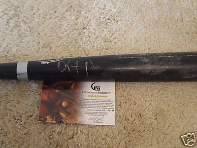 Nick Green Los Angeles Angels Milwaukee Brewers Rookie Signed Autograph Bat