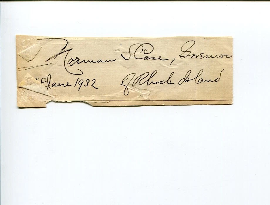 Norman S. Case Governor of Rhode Island Federal Communications Signed Autograph