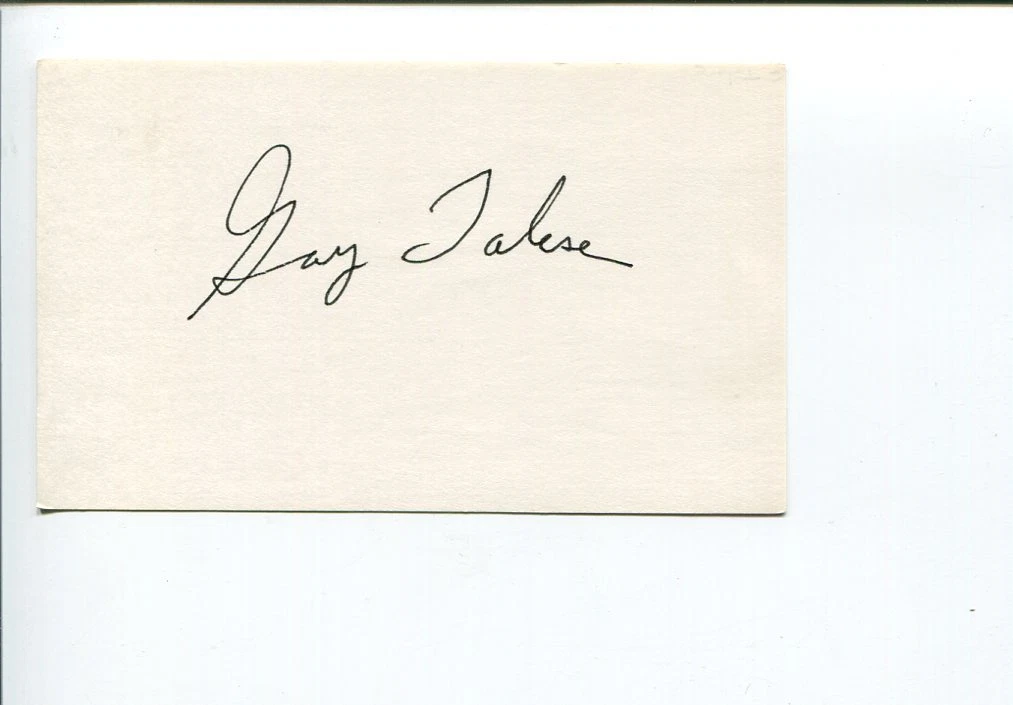 Gay Talese The New York Times Esquire Magazine Author Writer Signed Autograph