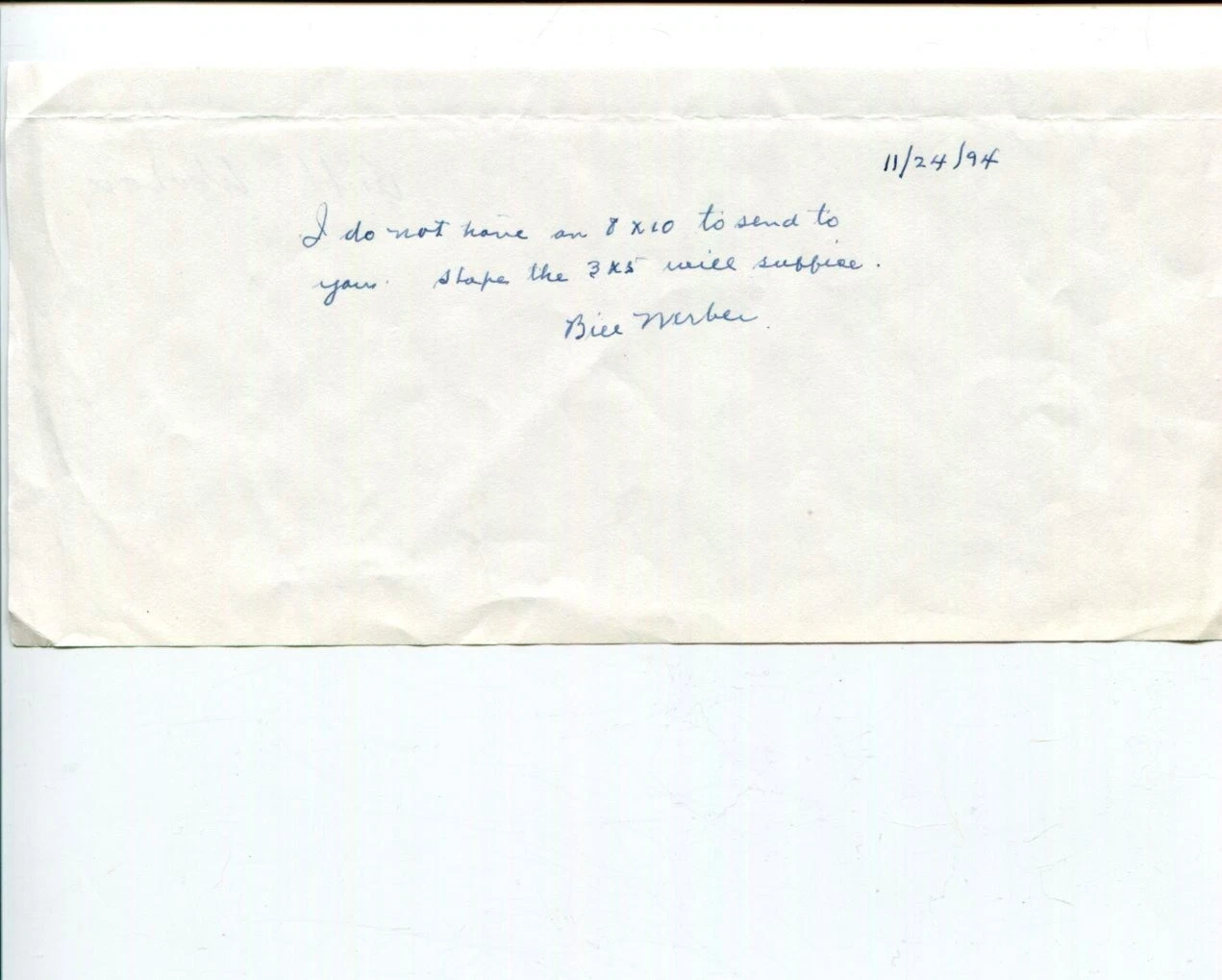 Billy Werber 1930s NY Yankees Boston Red Sox Signed Autograph ANS