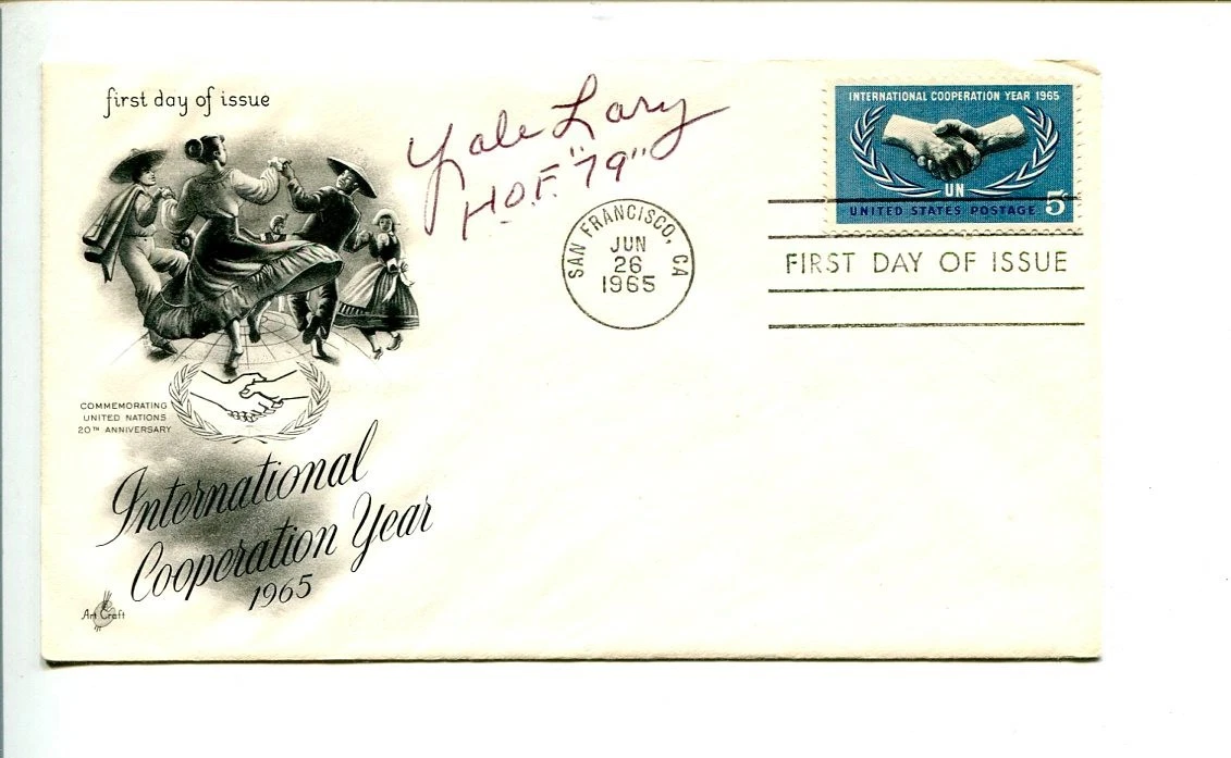 Yale Lary Detroit Lions 3x NFL Champ HOF Texas A&M Aggies Signed Autograph FDC