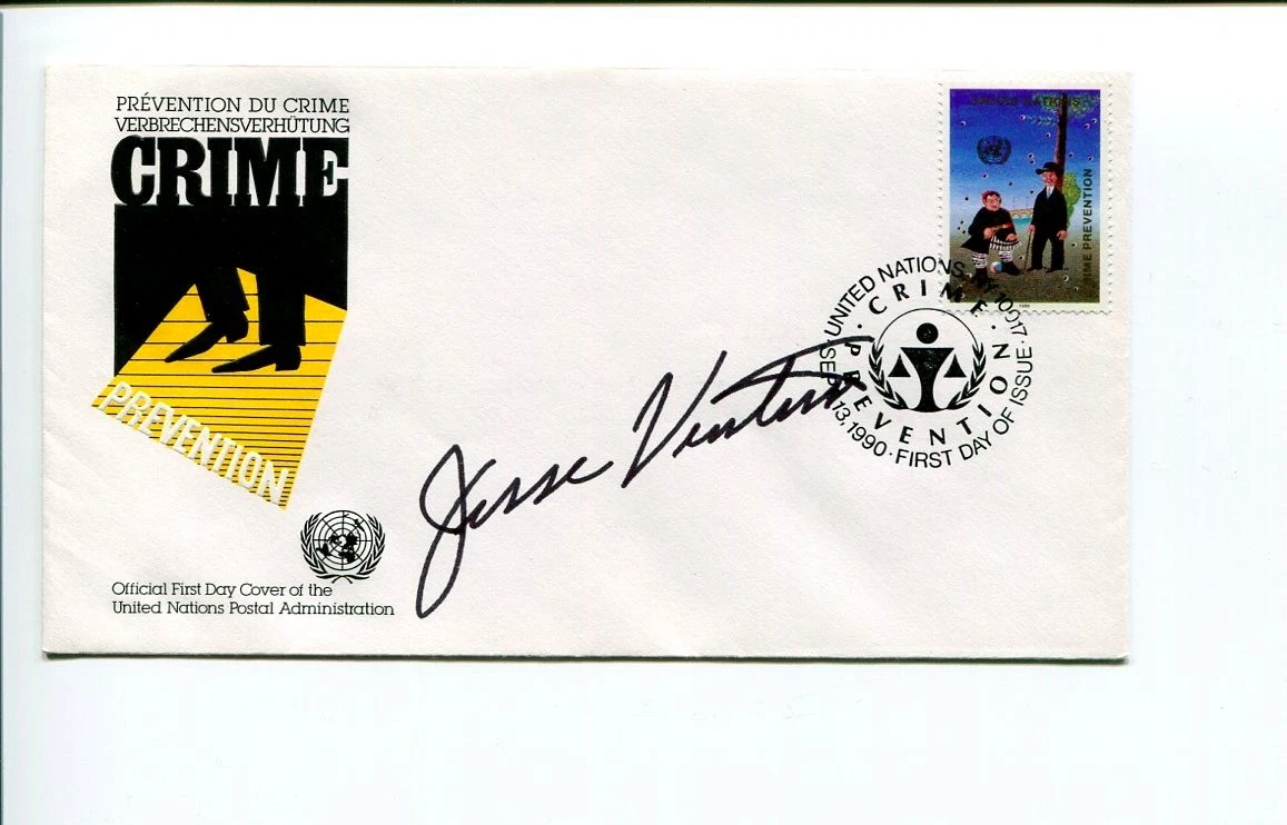 Jesse Ventura Governor Minnesota WWF WWE Wrestler HOF Signed Autograph FDC