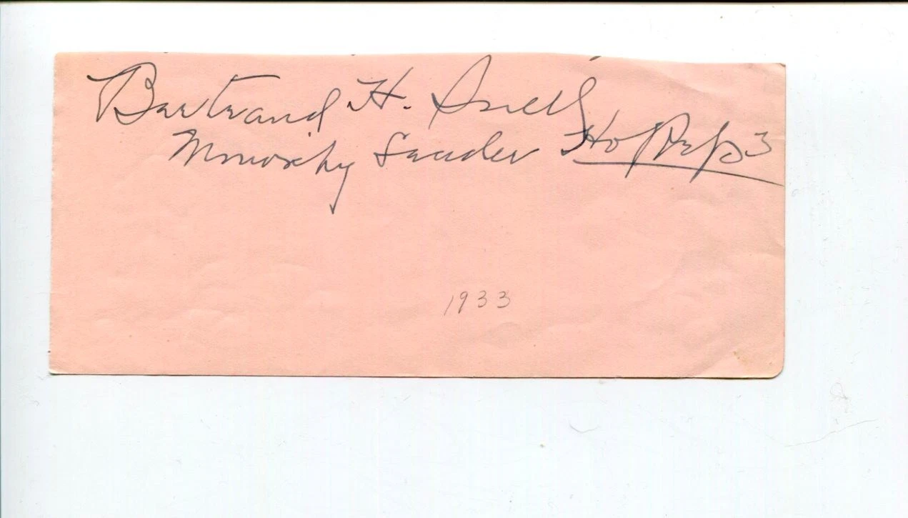 Bertrand Snell NY New York US Representative Congress Signed Autograph