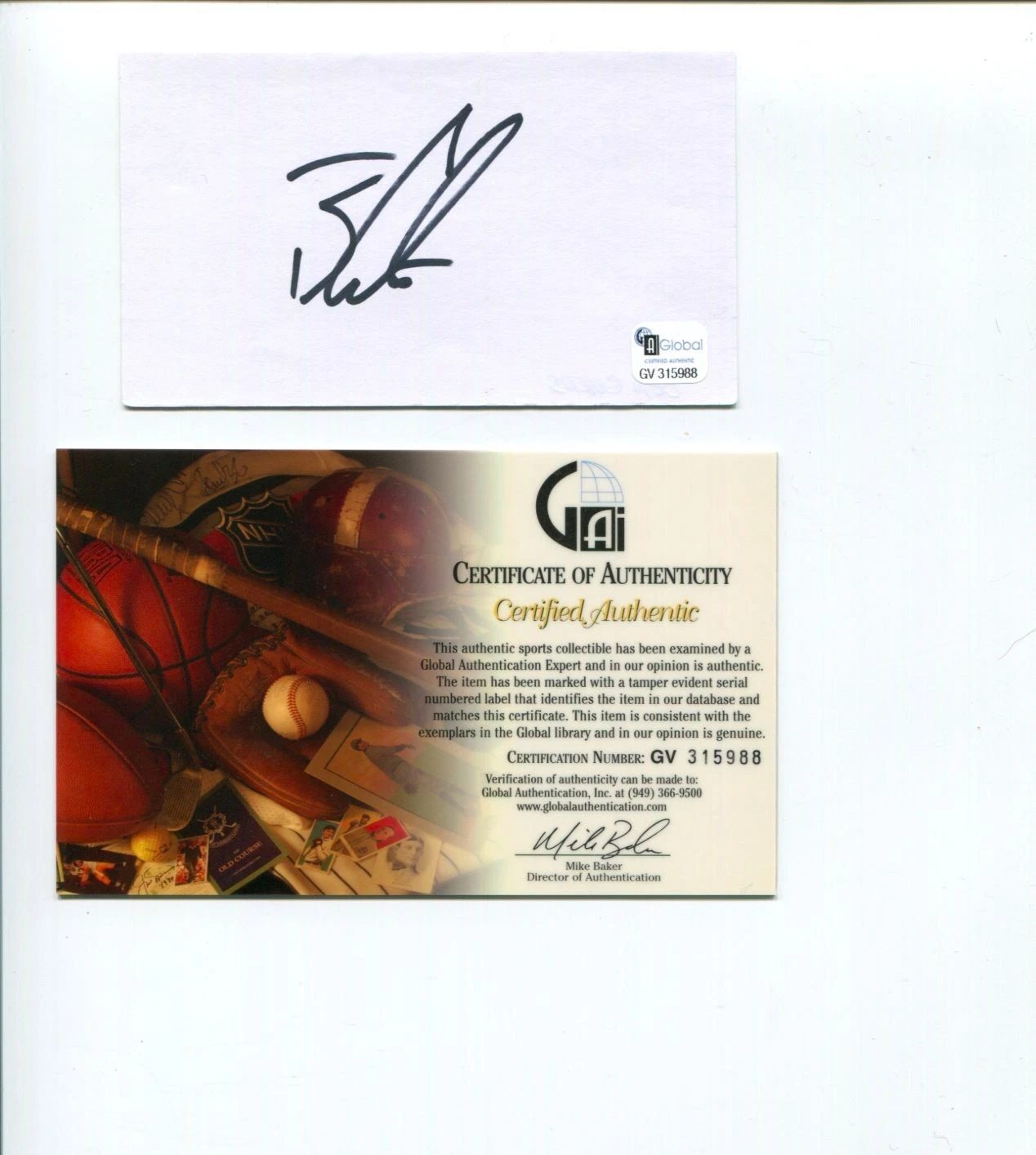 Ben Curtis PGA Golf British Open Champ Ryder Cup Signed Autograph COA