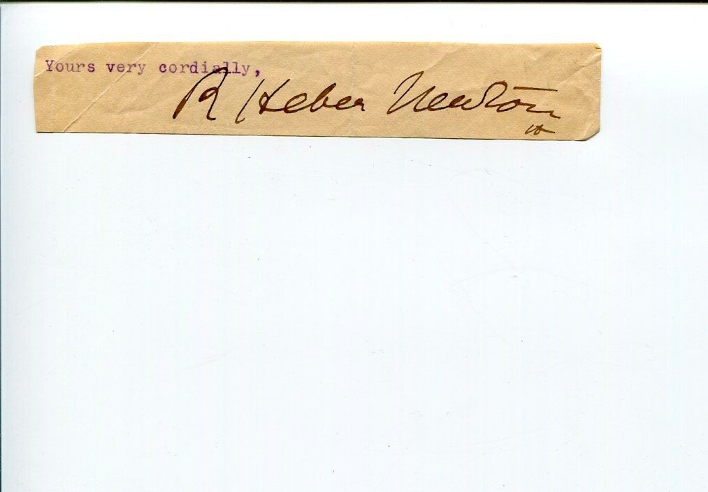 R. Heber Newton Episcopal Clergy Social Gospel Movement Author Signed Autograph