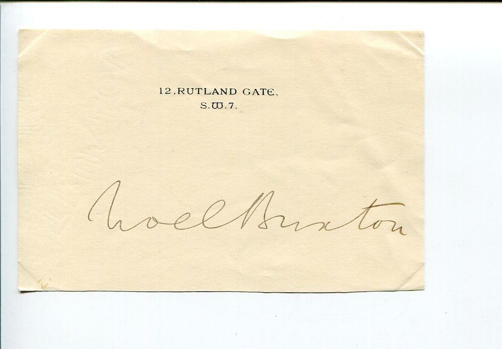 Noel Noel-Buxton Minister of Agriculture and Fisheries Signed Autograph