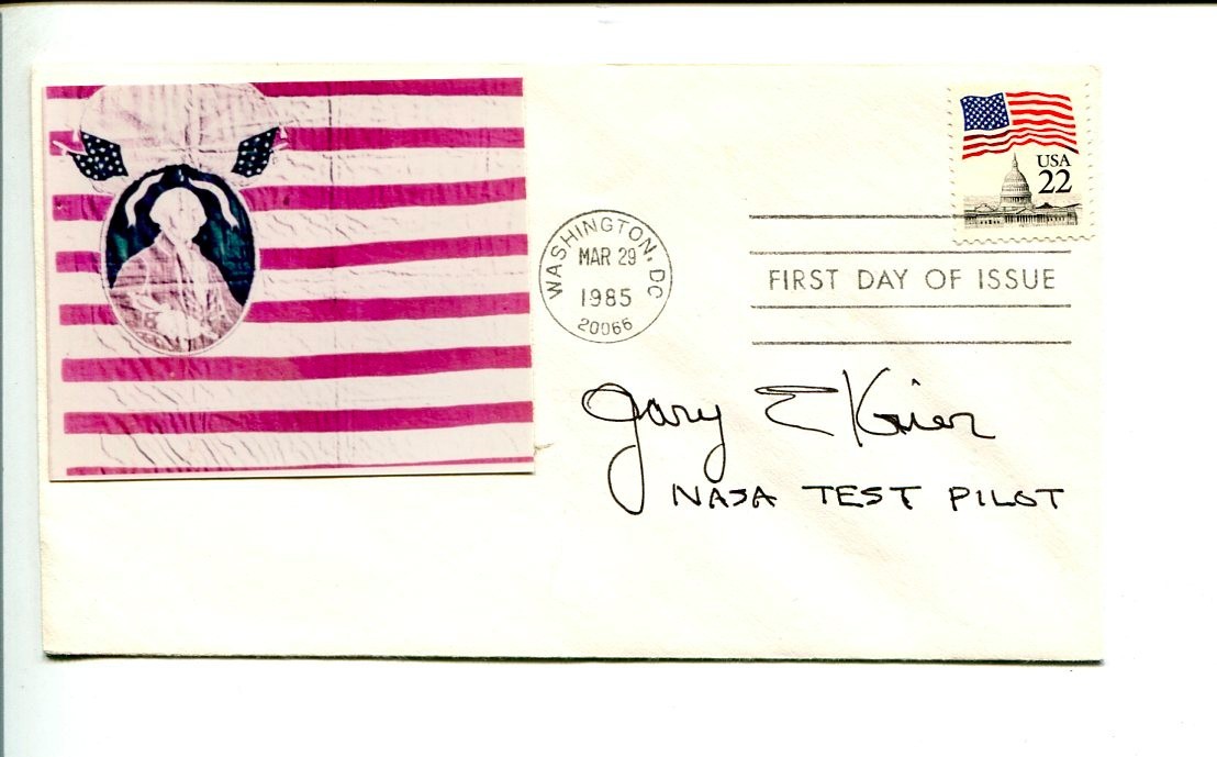Gary Krier NASA Test Pilot Space Signed Autograph FDC