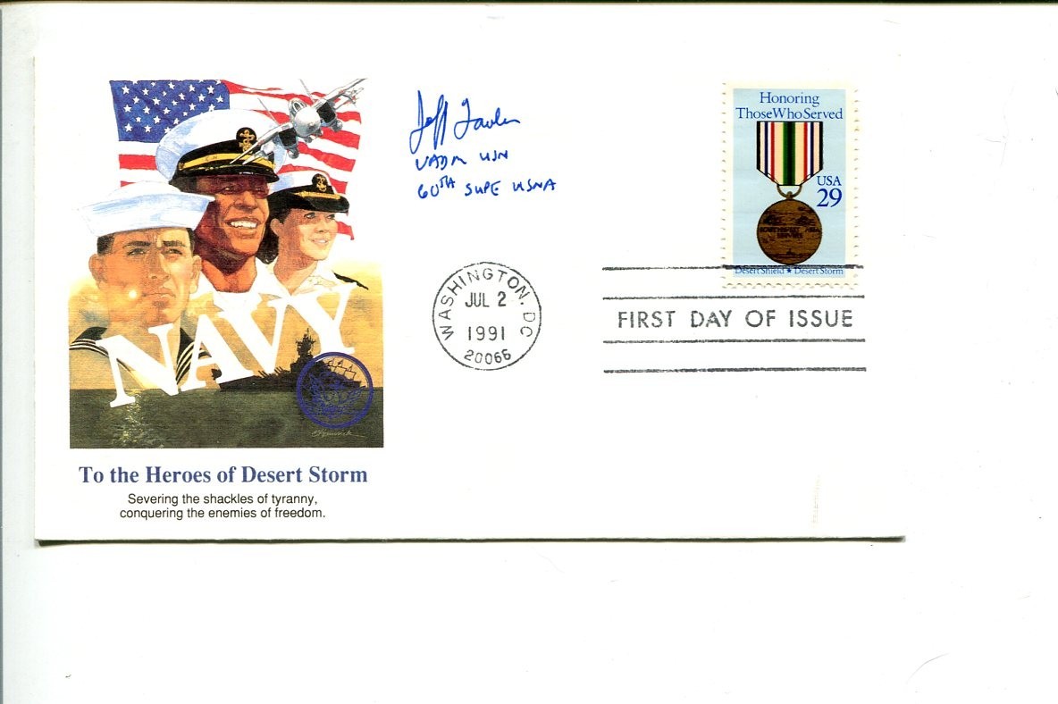 ADMIRAL JEFF FOWLER NAVAL ACADEMY SUPERINTENT USN NAVY SIGNED AUTOGRAPH FDC COLLECTIBLE MEMORABILIA