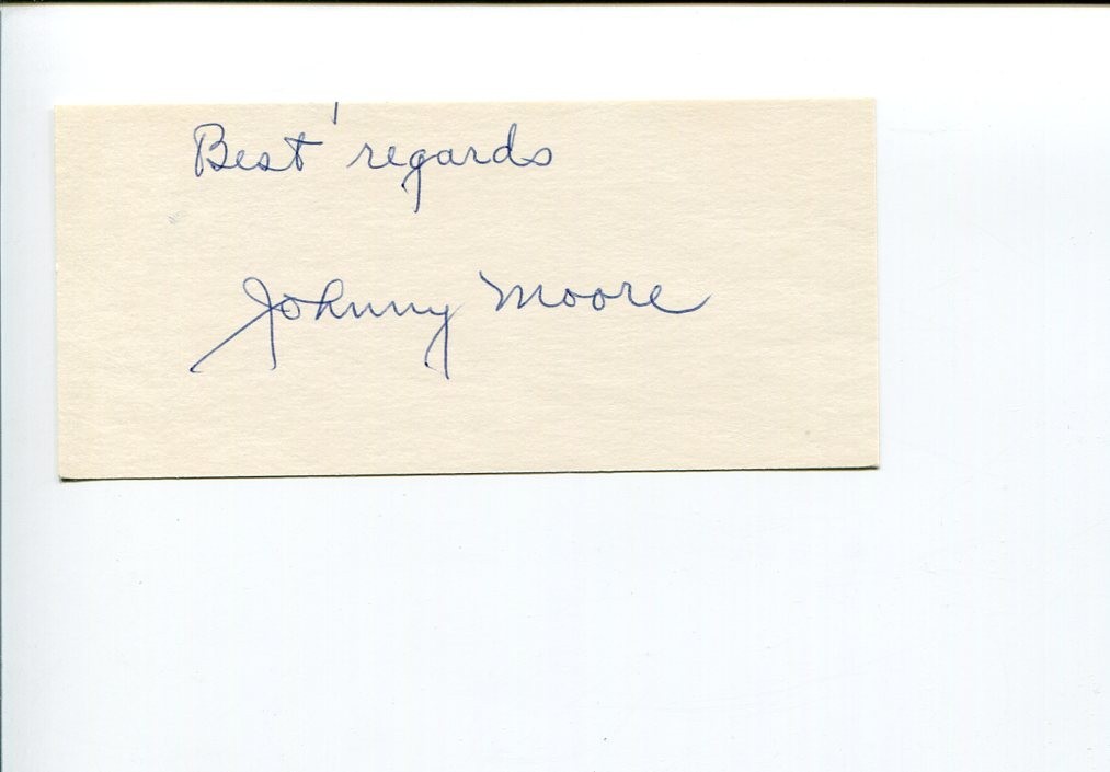 Johnny Moore Chicago Cubs Philadelphia Phillies Cincinnati Reds Signed Autograph