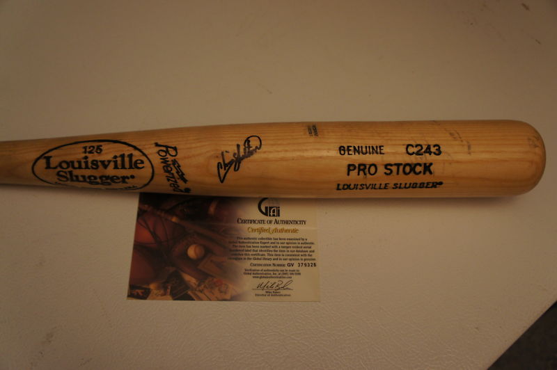 Chris Shelton Texas Rangers Detroit Tigers New York NY Mets Signed Autograph Bat