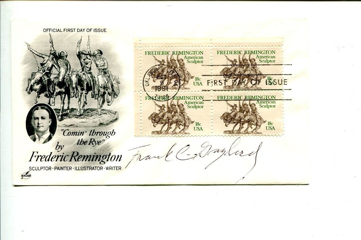Frank Gaylord Korea Korean War Memorial Sculptor Artist Signed Autograph FDC