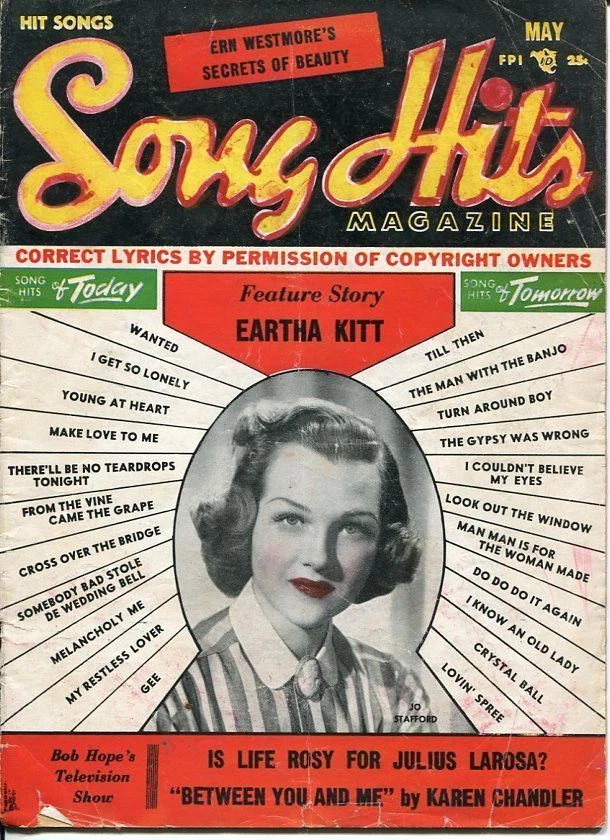 Eartha Kitt Jo Stafford Julius La Rosa Tony Martin Song Hits May 1954 Magazine