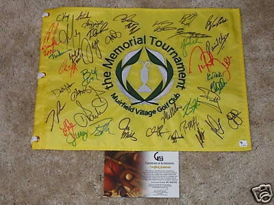 Sergio Garcia Tom Lehman Lee Janzen Ian Poulter Plus 37 Others Signed Flag