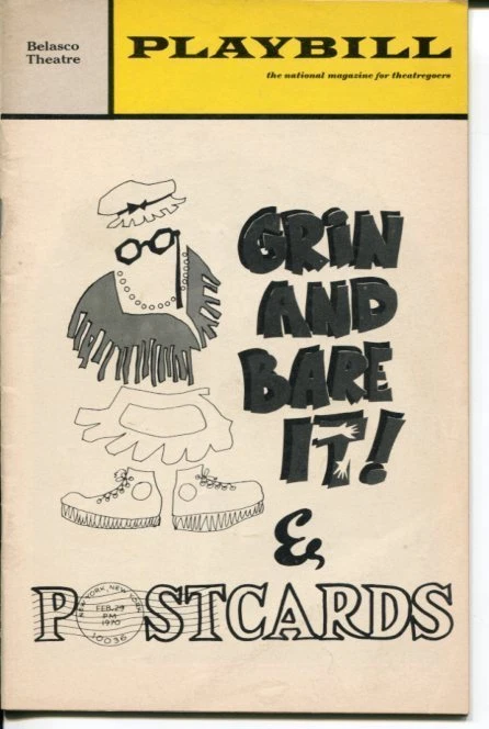 DAVID CHRISTMAS JAMES PRISEAUX GRIN AND BARE IT POSTCARDS OPENING NIGHT PLAYBILL COLLECTIBLE MEMORABILIA