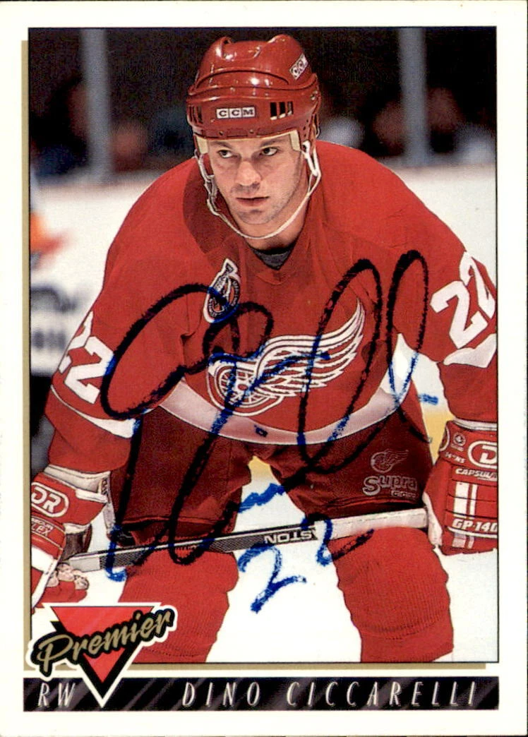 Dino Ciccarelli Signed 1993/94 Premier Card #49 Detroit Red Wings