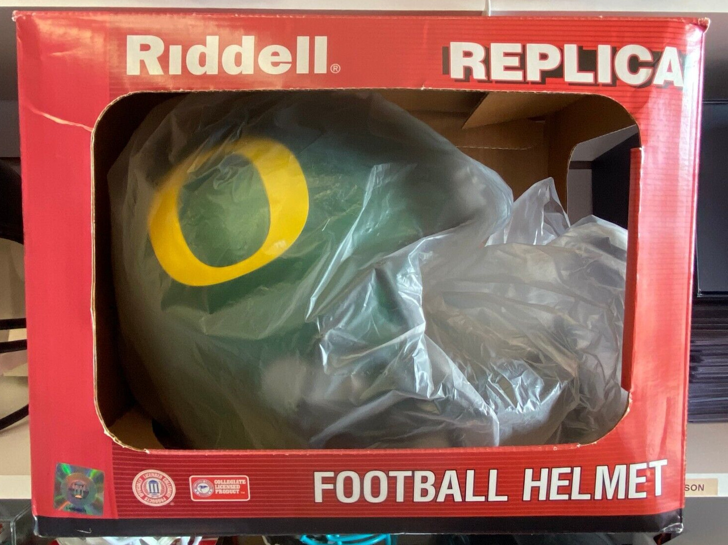 NCAA COLLEGE OREGON DUCKS RIDDELL REPLICA FULL SIZE HELMET W/BOX RARE