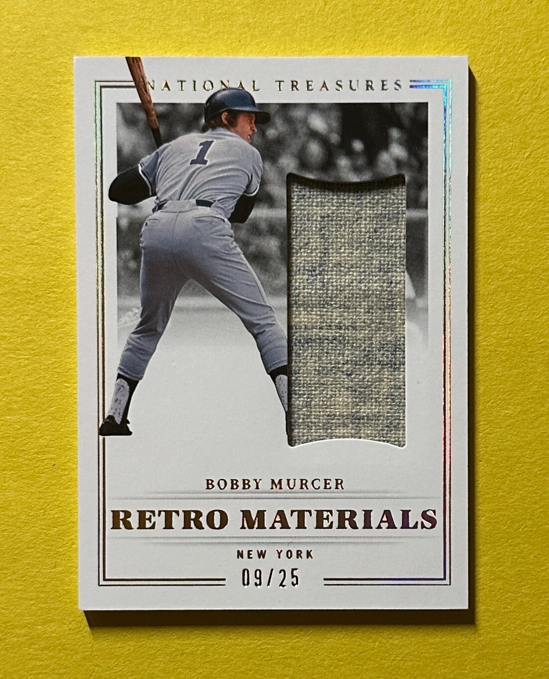 2023 PANINI NATIONAL TREASURES BOBBY MURCER RETRO MATERIALS /25 #RM-BM NEW YORK