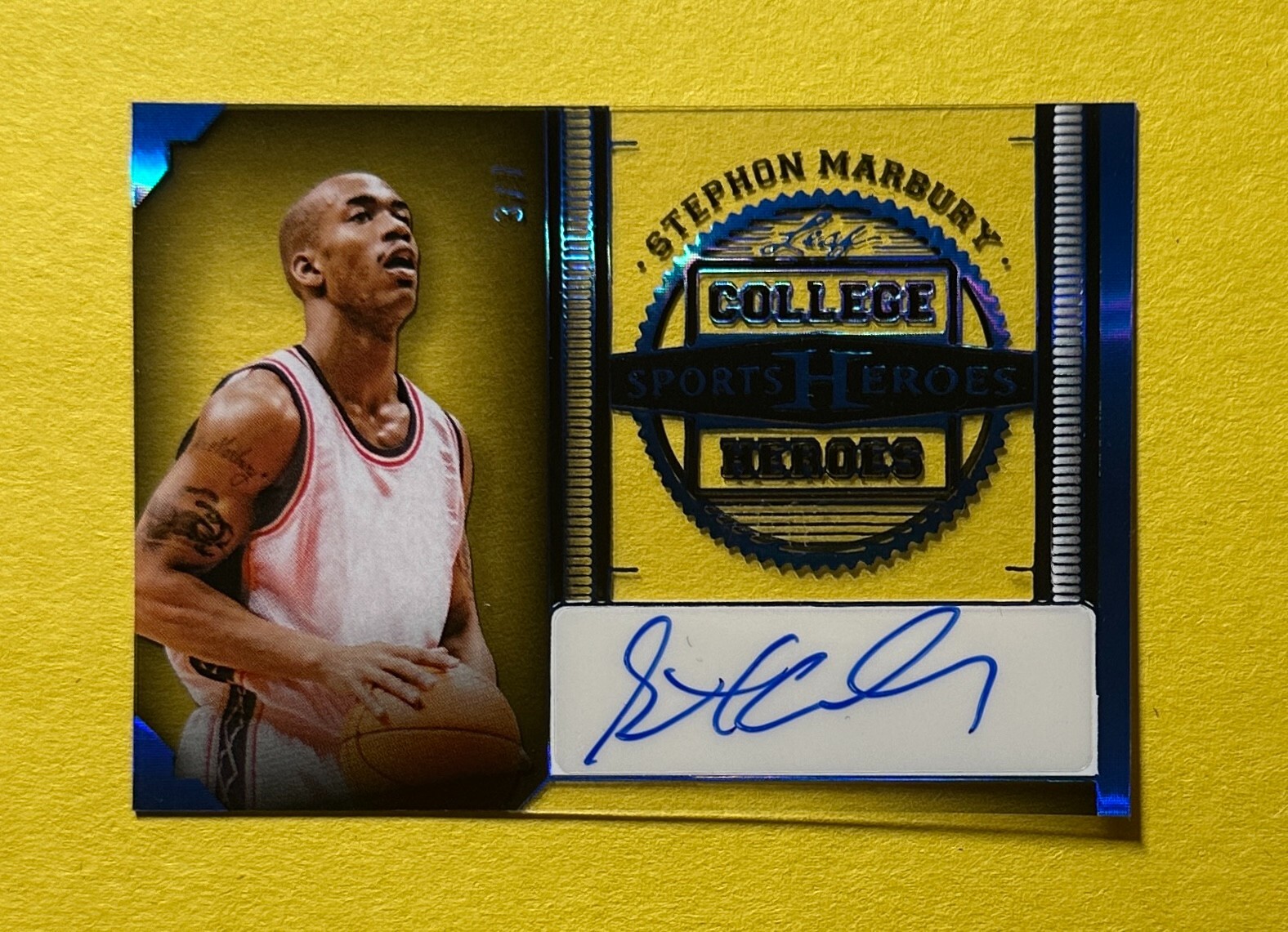 2024 LEAF COLLEGE HEROES STEPHON MARBURY AUTO /7 #CH-SM1