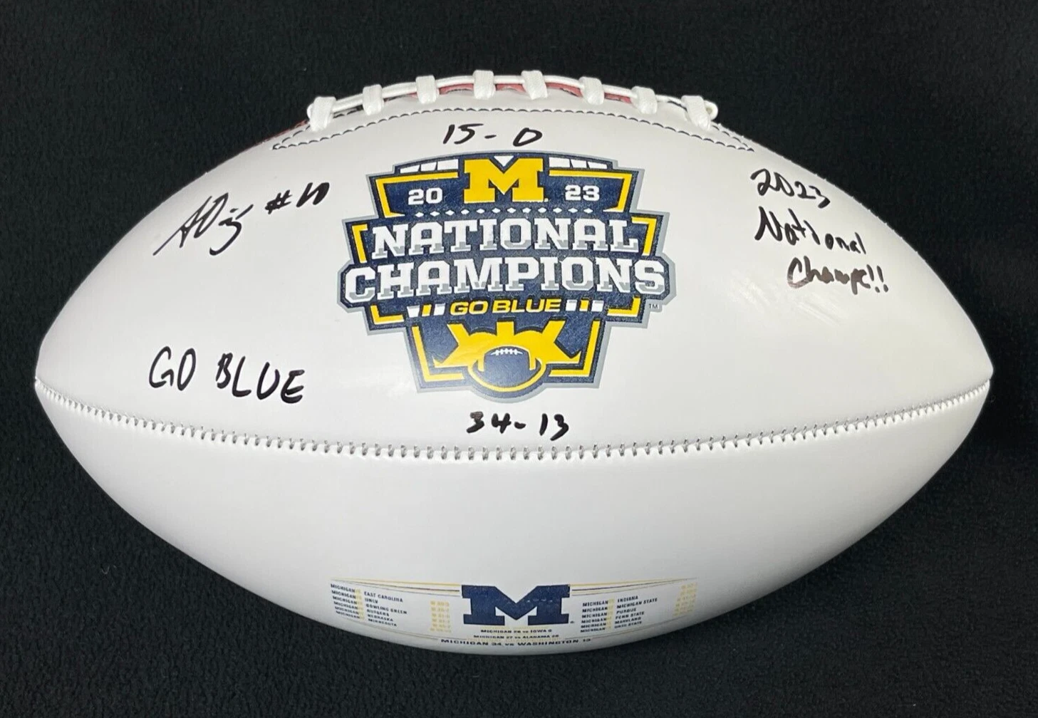 ALEX ORJI SIGNED INSCRIBED MICHIGAN WOLVERINES NATIONAL CHAMPS FOOTBALL COLLECTIBLE MEMORABILIA
