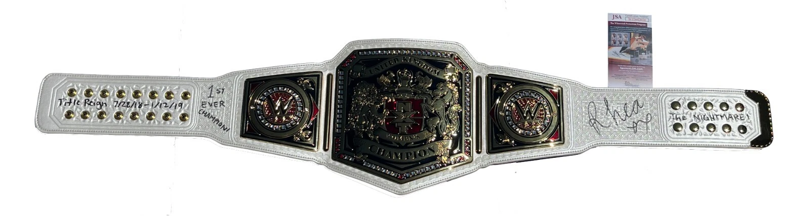 Rhea Ripley Signed Inscribed WWE NXT UK Women's Champion Replica Title Belt JSA