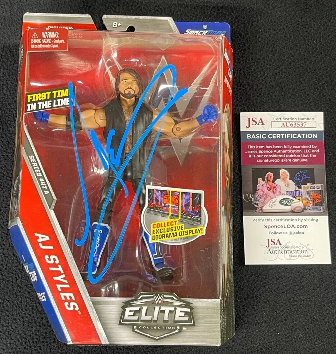 AJ Styles Signed WWE Elite Series 47 A Action Figure JSA COA