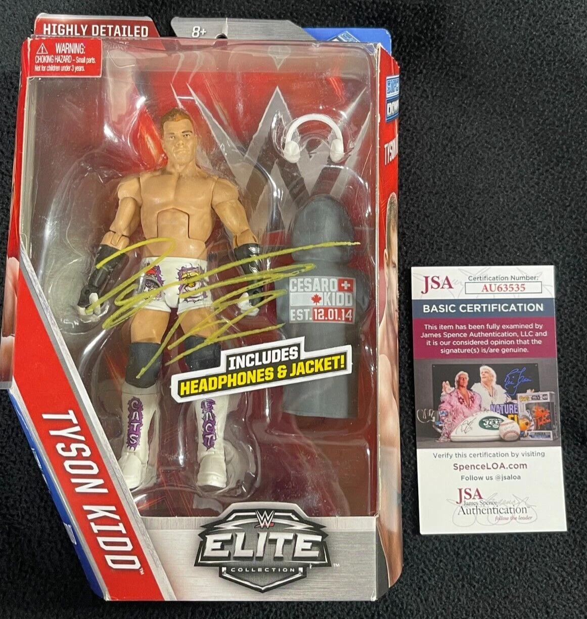 TYSON KIDD SIGNED WWE ELITE ACTION FIGURE JSA COA COLLECTIBLE MEMORABILIA