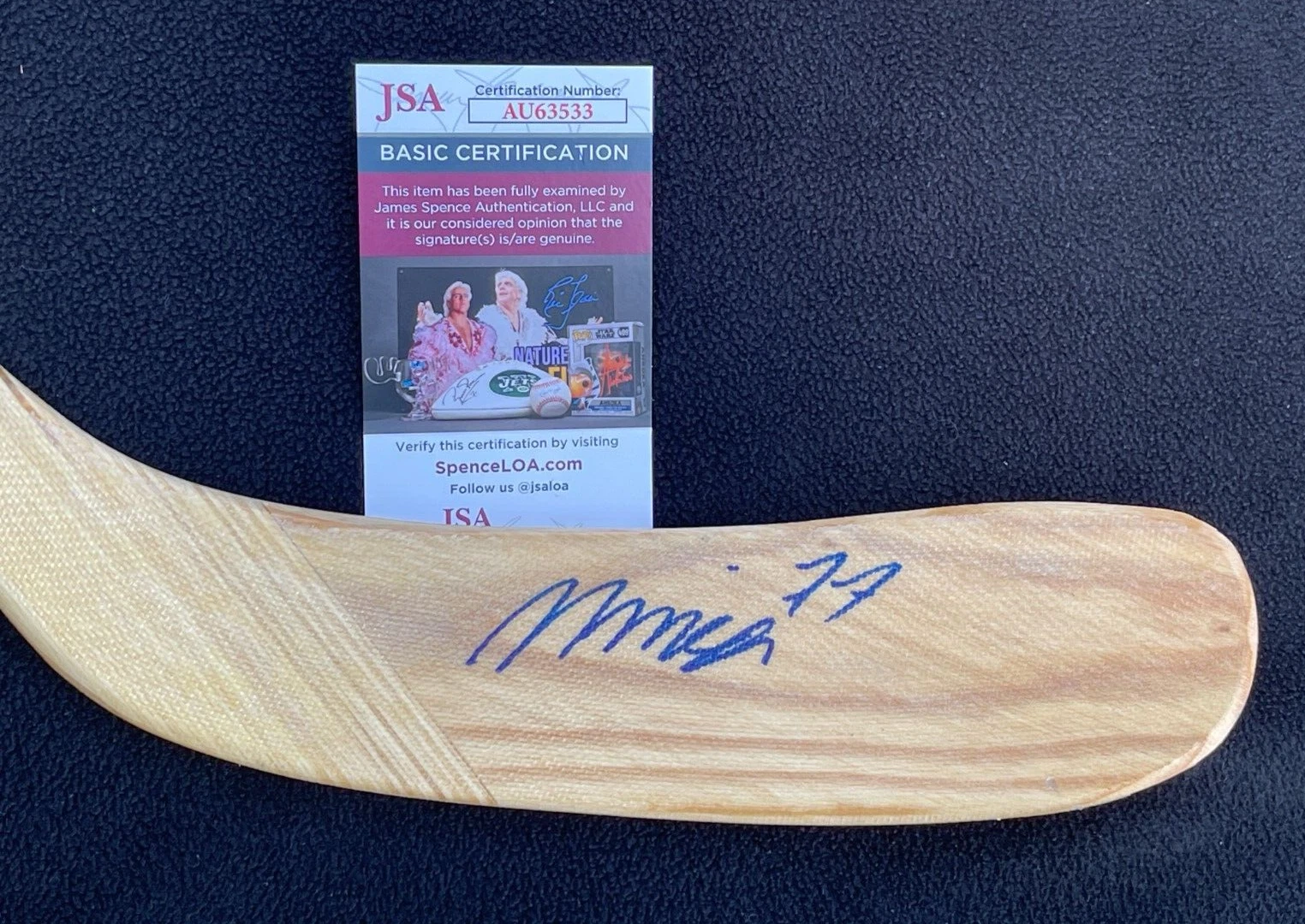 Michael Misa Signed Saginaw Spirit Hockey Stick JSA COA NHL Draft Top Prospect