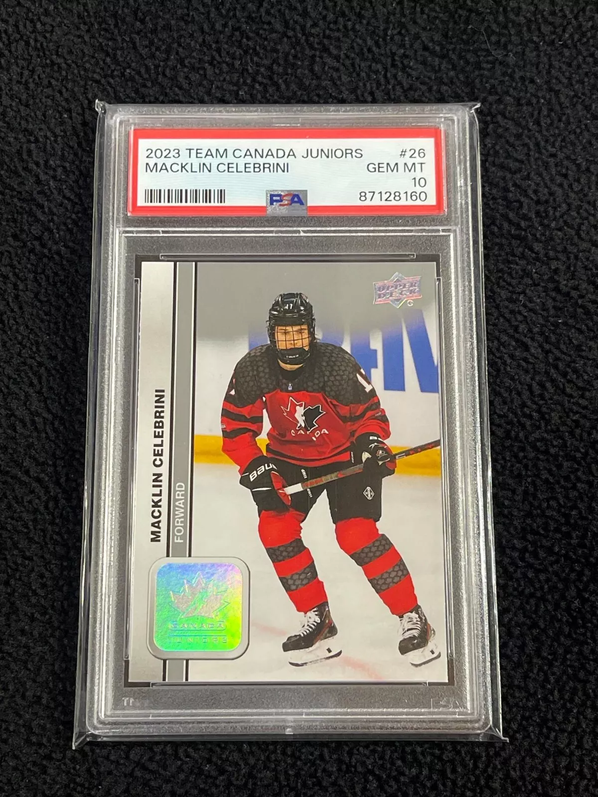 Macklin Celebrini 2023 Upper Deck Canada Juniors #26 PSA Graded Gem Mint 10
